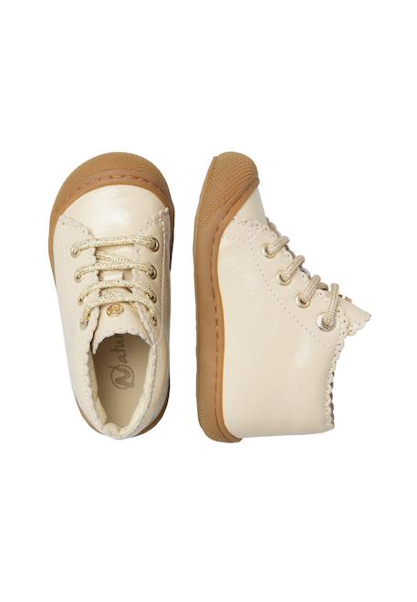 Chaussures premiers pas bébé fille en vernis cottins Beige+Blanc crème-marron+Rose poudré-marron 9 - vertbaudet enfant 