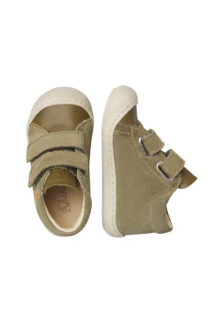 Chaussures premiers pas bébé garçon en cuir et daim kolde à scratch Bleu marine-rouge-rose+Gris-vert+Kaki-citrouille+Marron-marine 14 - vertbaudet enfant 