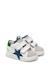 Baskets bébé en cuir et daim salazar 3 à scratch Blanc-gris-marine+Kaki-rouge 2 - vertbaudet enfant 