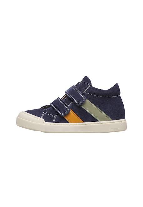 Baskets bébé en cuir et daim gazer à scratch Bleu-vert-jaune 3 - vertbaudet enfant 