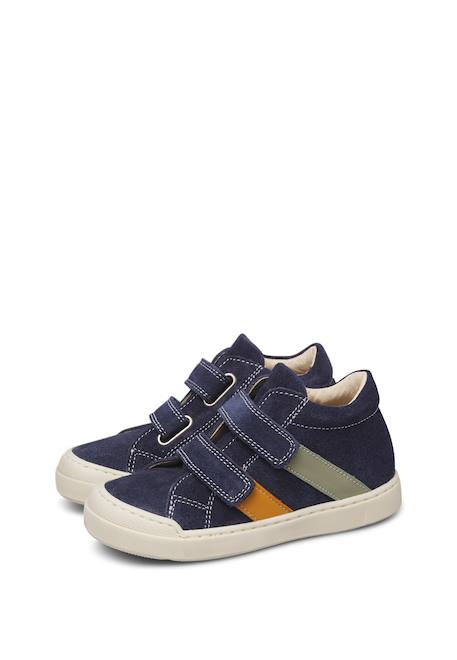 Baskets bébé en cuir et daim gazer à scratch Bleu-vert-jaune 5 - vertbaudet enfant 