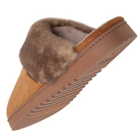 Chaussons mules ultra confortables, en maille bouclette, semelle crantée Camel 5 - vertbaudet enfant 