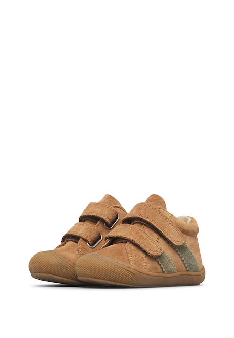 Chaussures premiers pas bébé en daim macks 2 à scratch Beige-marron+Bleu-marron+Gris-sable+Marron-kaki+Vert olive-marine 20 - vertbaudet enfant 