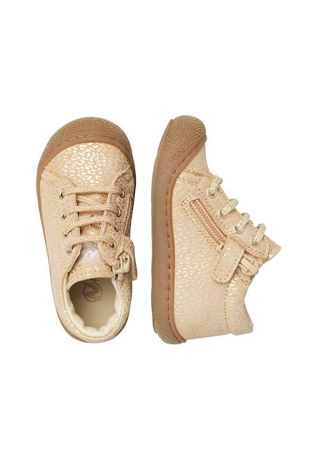 Chaussures premiers pas bébé fille en daim cocoon à zip Beige-marron 4 - vertbaudet enfant 