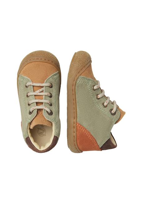 Chaussures premiers pas bébé garçon en daim romy Marron-vert olive 4 - vertbaudet enfant 