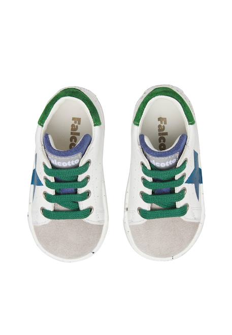Baskets bébé garçon en cuir et daim salazar 3 Gris-bleu 4 - vertbaudet enfant 