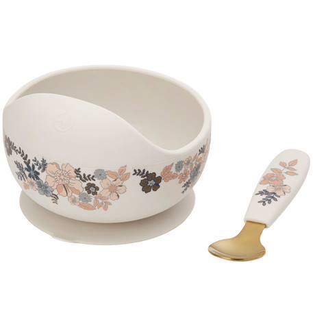 Set bol et cuillère blue garden Blanc, rose, bleu 1 - vertbaudet enfant 