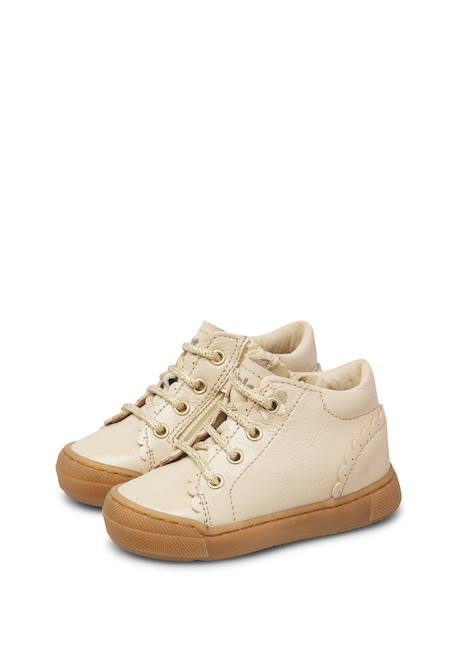 Baskets bébé fille en vernis ateny à zip Blanc crème-marron 5 - vertbaudet enfant 