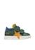 Baskets bébé garçon en cuir et daim salazar 3 à scratch Vert-bleu ciel-citrouille 1 - vertbaudet enfant 