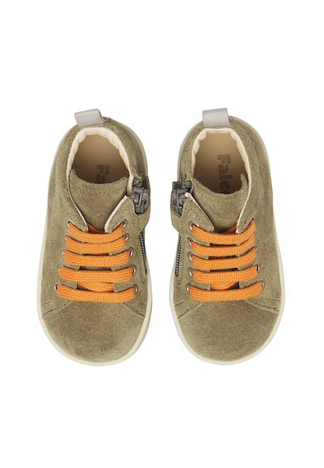 Baskets bébé en daim evaert à zip Anthracite+Kaki-orange+Marine-marron+Rose poudré-platine 9 - vertbaudet enfant 