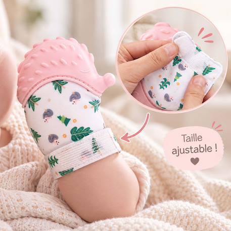 Moufle de dentition bébé sensorielle hérisson Bleu+Gris+Rose 16 - vertbaudet enfant 