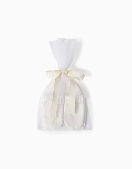 Ensemble bonnet + gants en maille Blanc 1 - vertbaudet enfant 