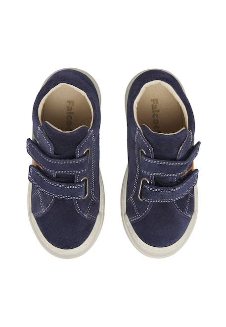 Baskets bébé en cuir et daim gazer à scratch Bleu-vert-jaune 4 - vertbaudet enfant 