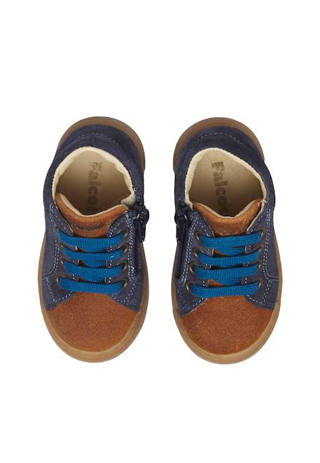 Baskets bébé garçon en daim snopes à zip Bleu-marron 4 - vertbaudet enfant 
