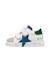 Baskets bébé en cuir et daim salazar 3 à scratch Blanc-gris-marine+Kaki-rouge 3 - vertbaudet enfant 