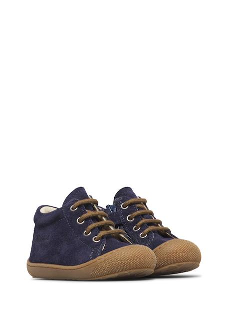 Chaussures premiers pas bébé garçon en daim cocoon à zip Kaki-bleu+Marine-marron+Marron-citrouille 7 - vertbaudet enfant 