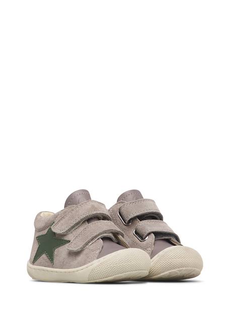Chaussures premiers pas bébé garçon en cuir et daim kolde à scratch Bleu marine-rouge-rose+Gris-vert+Kaki-citrouille+Marron-marine 7 - vertbaudet enfant 