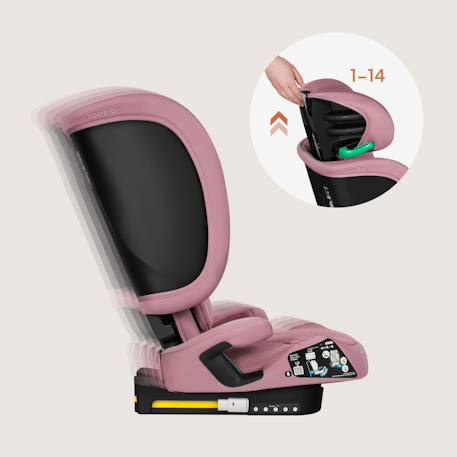 Siège auto pliable orin i-size 100-150 cm léger avec isofix Pink mauve 4 - vertbaudet enfant 