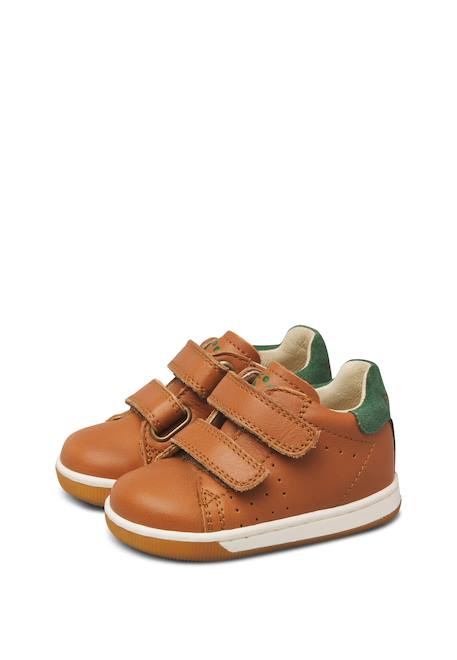 Baskets bébé en cuir et daim adam à scratch Bordeaux-noir+Marine-marron clair+Marron-vert-marron clair 15 - vertbaudet enfant 