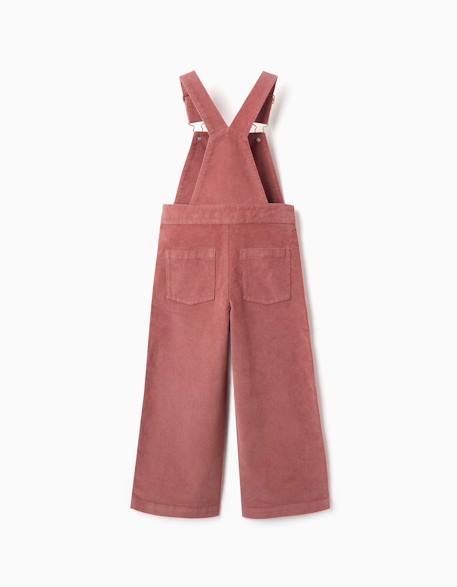 Salopette à jambe large en velours côtelé Rose 2 - vertbaudet enfant 