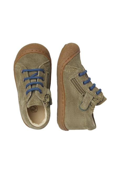 Chaussures premiers pas bébé garçon en daim cocoon à zip Kaki-bleu+Marine-marron+Marron-citrouille 4 - vertbaudet enfant 