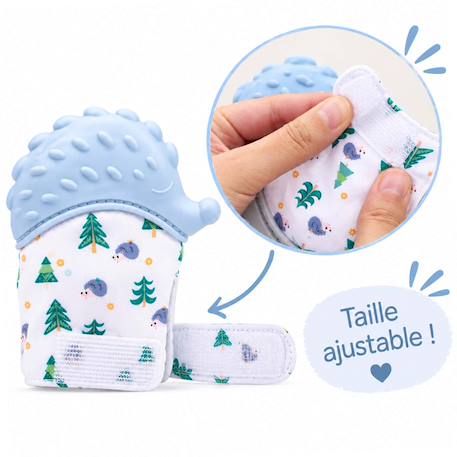 Moufle de dentition bébé sensorielle hérisson Bleu+Gris+Rose 5 - vertbaudet enfant 