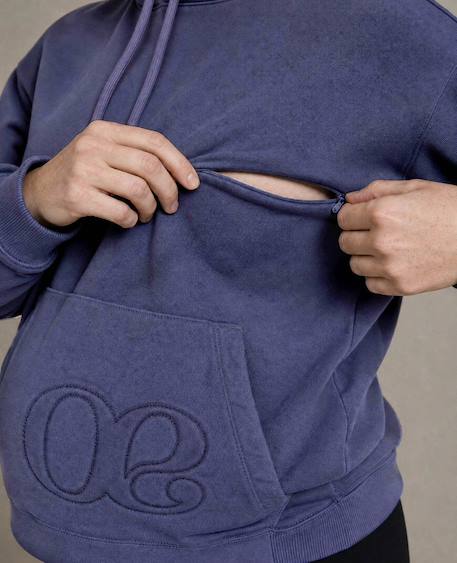 Sweat à capuche de grossesse et d'allaitement boston Bleu+Noir+Terracota 5 - vertbaudet enfant 