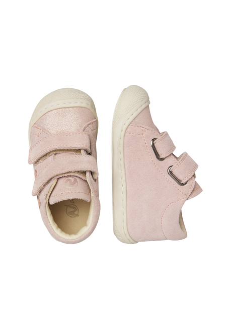 Chaussures premiers pas bébé fille en cuir et daim kolde à scratch Rose poudré-rose 4 - vertbaudet enfant 