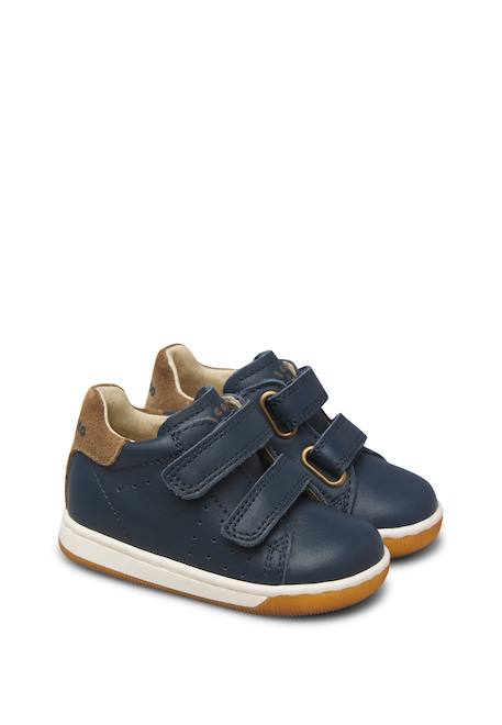 Baskets bébé en cuir et daim adam à scratch Bordeaux-noir+Marine-marron clair+Marron-vert-marron clair 7 - vertbaudet enfant 