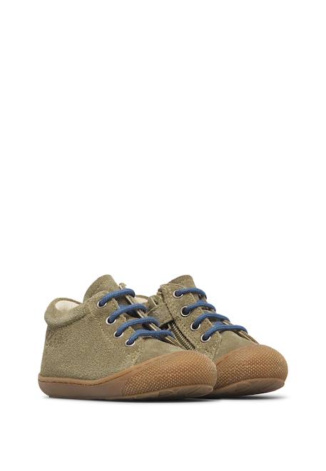 Chaussures premiers pas bébé garçon en daim cocoon à zip Kaki-bleu+Marine-marron+Marron-citrouille 2 - vertbaudet enfant 