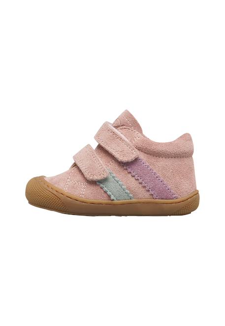 Chaussures premiers pas bébé en daim macks 2 à scratch Beige-marron+Bleu-marron+Gris-sable+Marron-kaki+Rose-sauge+Vert olive-marine 23 - vertbaudet enfant 