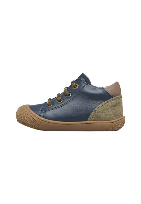 Chaussures premiers pas bébé garçon en cuir et daim romy Marine-kaki 3 - vertbaudet enfant 