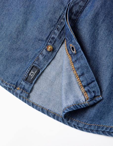 Chemise à manches longues en jean avec poche poitrine Bleu 4 - vertbaudet enfant 