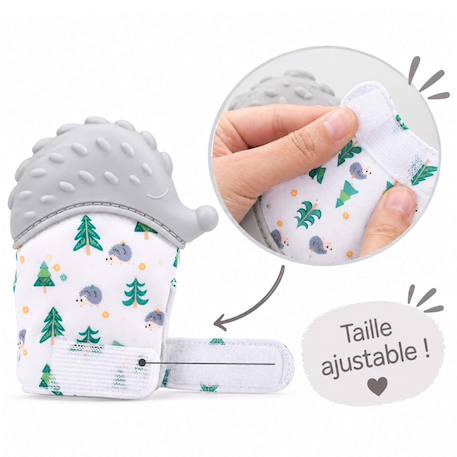 Moufle de dentition bébé sensorielle hérisson Bleu+Gris+Rose 12 - vertbaudet enfant 