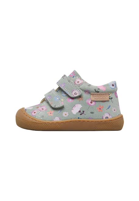 Chaussures premiers pas barefoot bébé fille en daim amur à scratch Sauge-rose 3 - vertbaudet enfant 