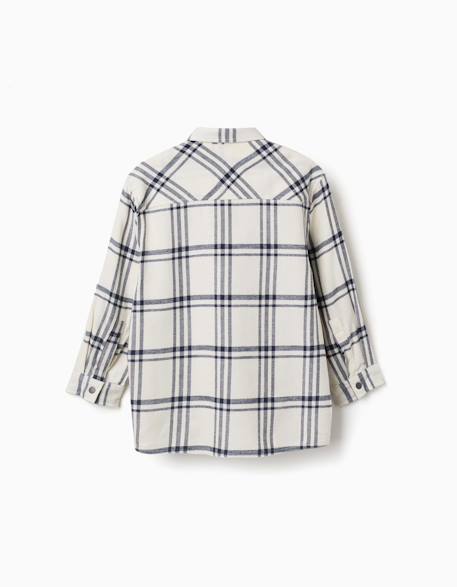 Chemise en flanelle à manches longues à carreaux Blanc 2 - vertbaudet enfant 