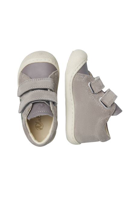 Chaussures premiers pas bébé garçon en cuir et daim kolde à scratch Bleu marine-rouge-rose+Gris-vert+Kaki-citrouille+Marron-marine 9 - vertbaudet enfant 