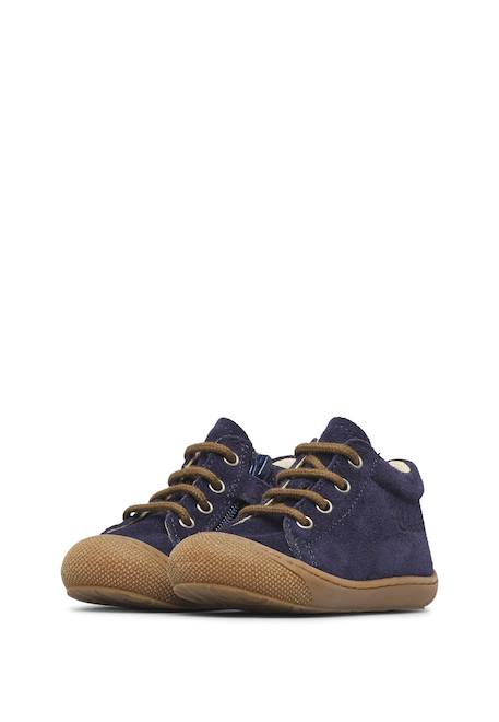 Chaussures premiers pas bébé garçon en daim cocoon à zip Kaki-bleu+Marine-marron+Marron-citrouille 10 - vertbaudet enfant 