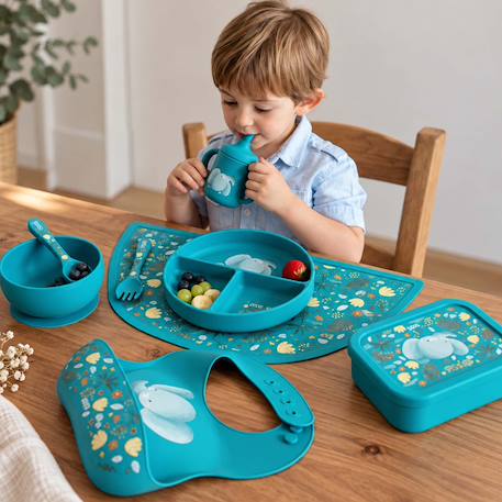 Bavoir en silicone chewy l'éléphant Bleu 4 - vertbaudet enfant 