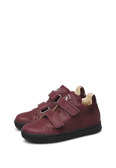 Baskets bébé en cuir et daim adam à scratch Bordeaux-noir+Marine-marron clair+Marron-vert-marron clair 5 - vertbaudet enfant 