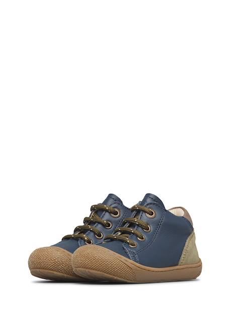 Chaussures premiers pas bébé garçon en cuir et daim romy Marine-kaki 5 - vertbaudet enfant 