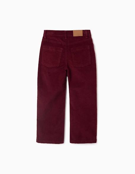 Pantalon à coupe droite en velours côtelé Rouge foncé 2 - vertbaudet enfant 