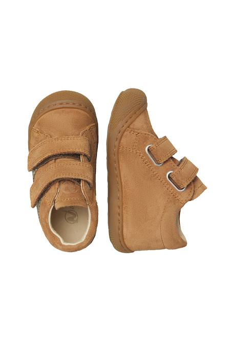 Chaussures premiers pas bébé en daim macks 2 à scratch Beige-marron+Bleu-marron+Gris-sable+Marron-kaki+Vert olive-marine 19 - vertbaudet enfant 