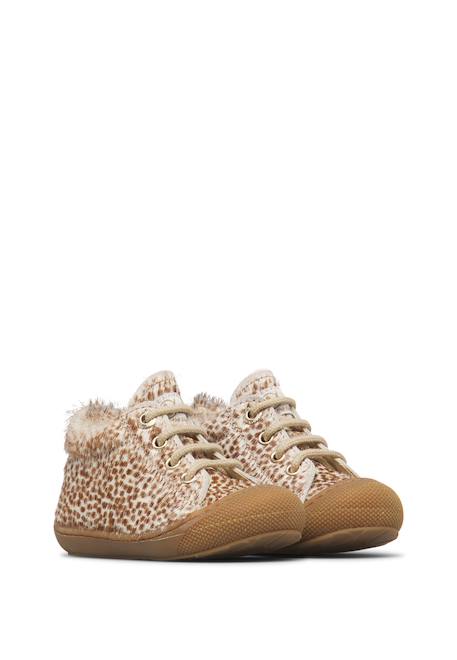 Chaussures premiers pas bébé fille en daim cocoon Marron-blanc crème 2 - vertbaudet enfant 