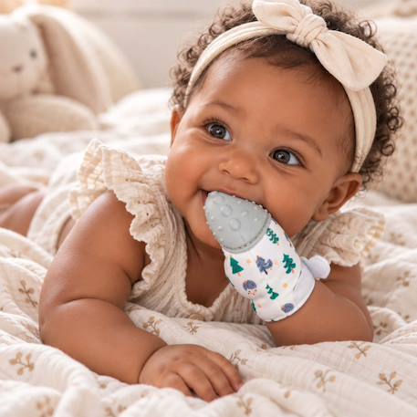 Moufle de dentition bébé sensorielle hérisson Bleu+Gris+Rose 9 - vertbaudet enfant 