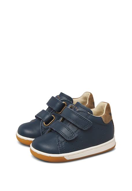 Baskets bébé en cuir et daim adam à scratch Bordeaux-noir+Marine-marron clair+Marron-vert-marron clair 10 - vertbaudet enfant 