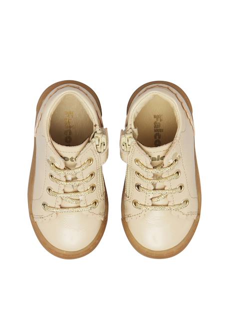 Baskets bébé fille en vernis ateny à zip Blanc crème-marron 4 - vertbaudet enfant 