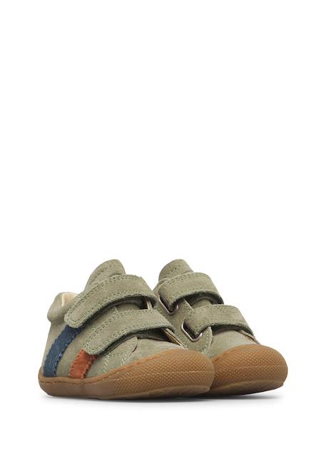 Chaussures premiers pas bébé en daim macks 2 à scratch Beige-marron+Bleu-marron+Gris-sable+Marron-kaki+Vert olive-marine 22 - vertbaudet enfant 