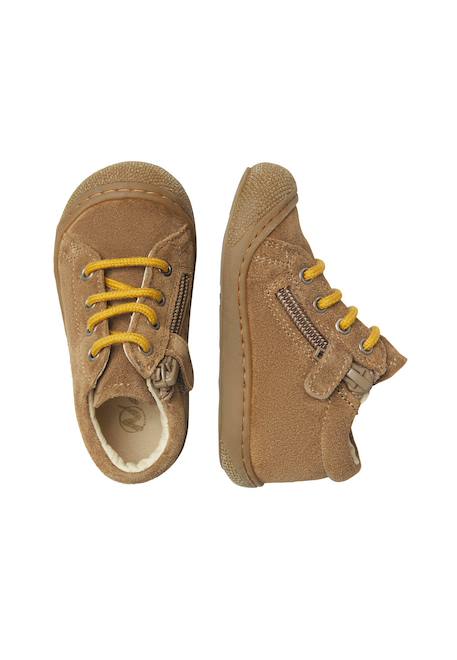Chaussures premiers pas bébé garçon en daim cocoon à zip Kaki-bleu+Marine-marron+Marron-citrouille 14 - vertbaudet enfant 
