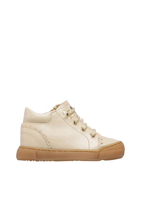 Baskets bébé fille en vernis ateny à zip Blanc crème-marron 1 - vertbaudet enfant 